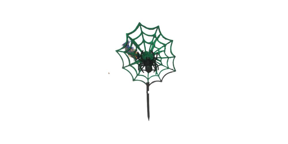 Halloween Spider Web Plastic Yard Stakes 2 Assorted Colors