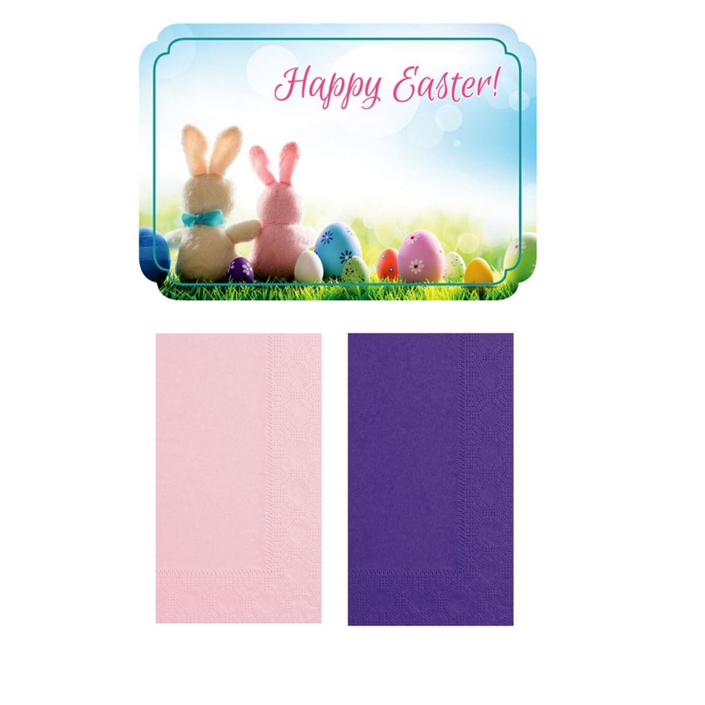 “Happy Easter” Paper Placemats and Napkins Combo Pack - Set of 8
