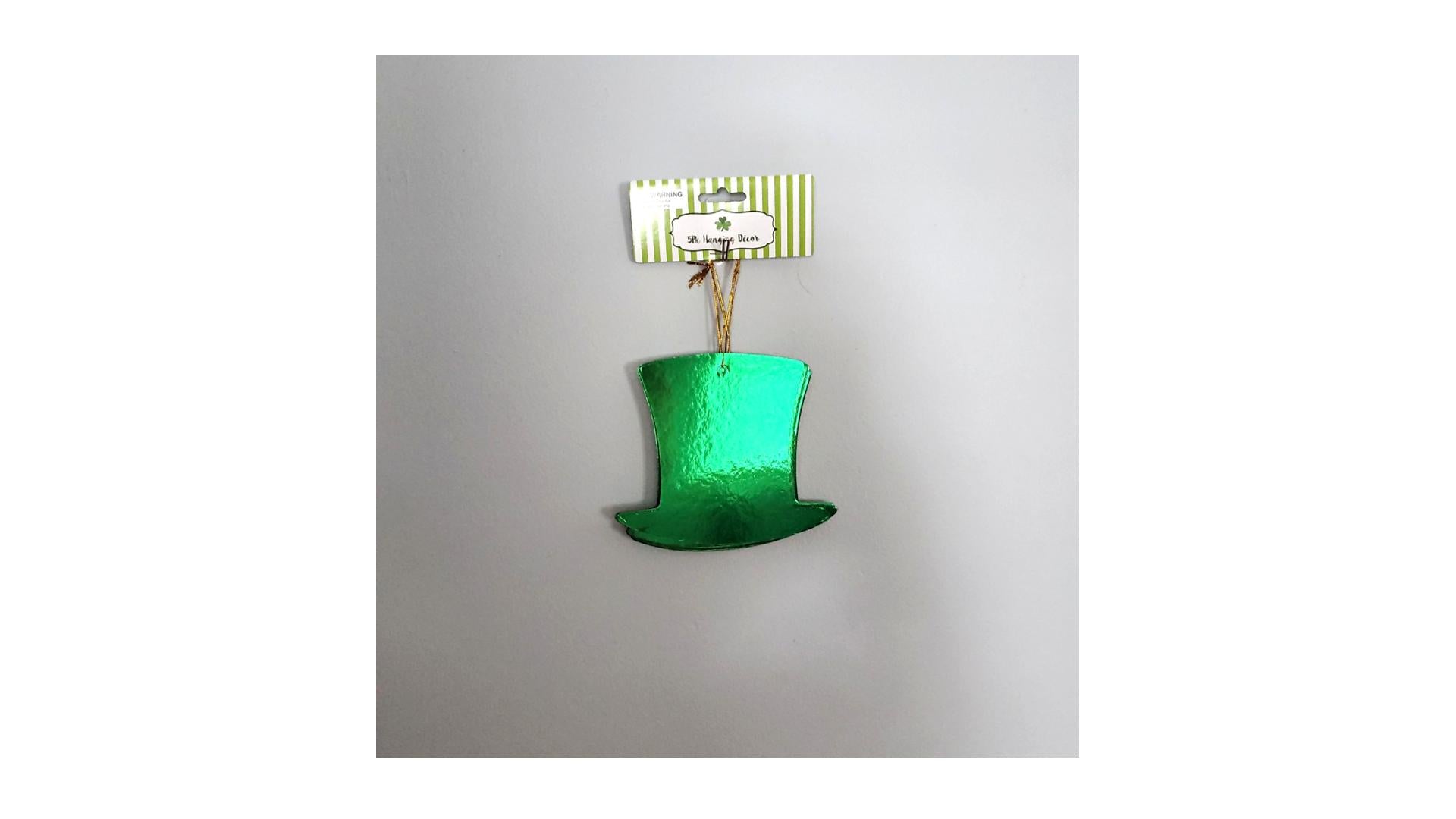 St Patrick’s Day Hanging Cutout Metallic Paper Decorations 5 Assorted Styles