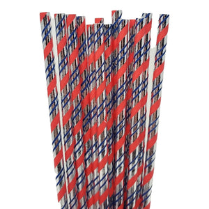 Patriotic 14 Count Stars and Stripes Paper Straws Assorted – 2 Pack