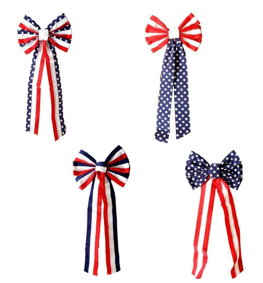 Patriotic 26-inch Velvet Bow 4 Assorted Styles