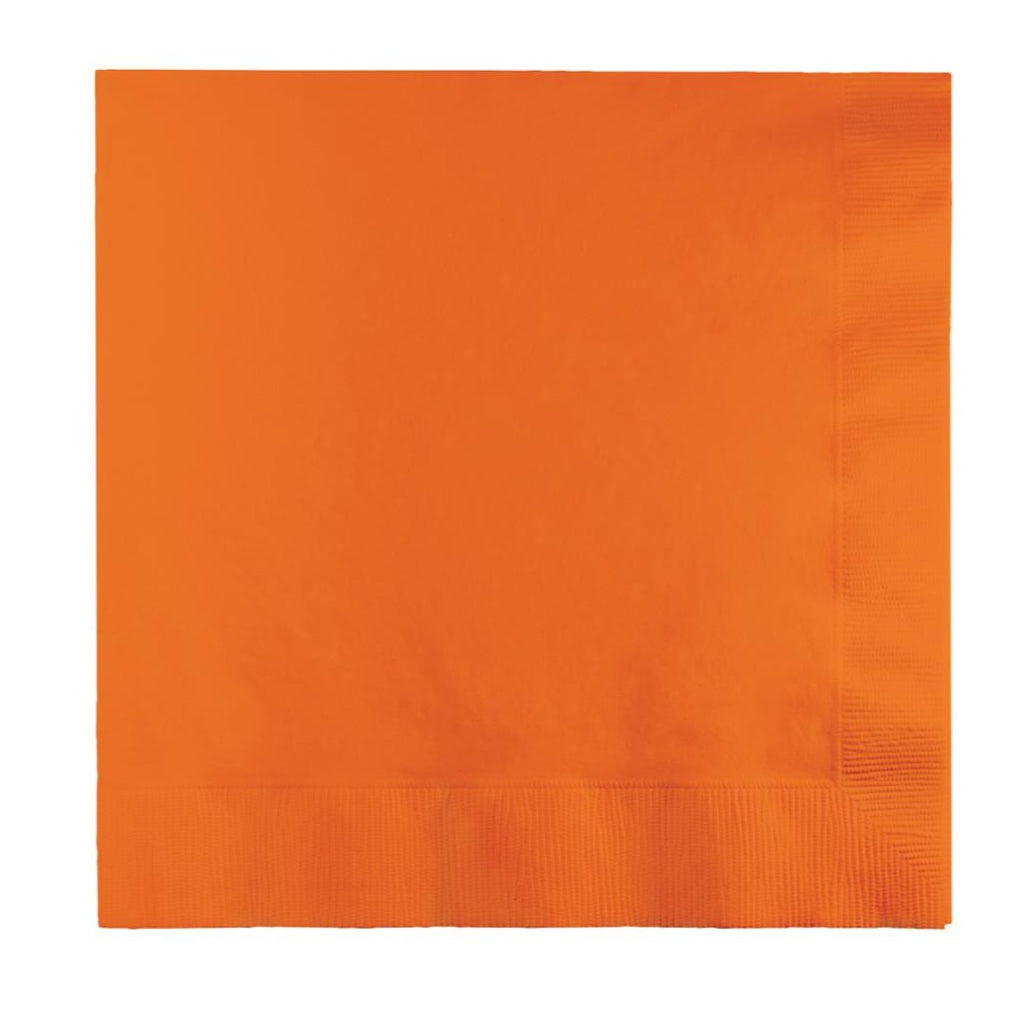 Orange Plain Solid Color Paper Disposable Luncheon Napkins