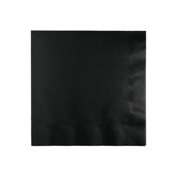Black Plain Solid Color Paper Disposable Luncheon Napkins