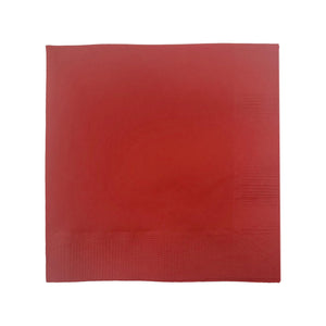 Red Plain Solid Color Paper Disposable Cocktail Beverage Napkins