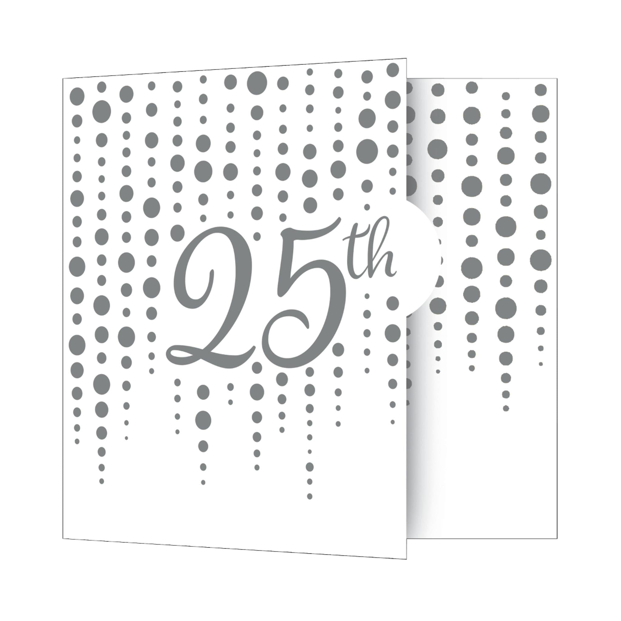 Silver 25th Anniversary Party Invitations – 8 Count