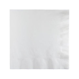 White Plain Solid Color Paper Disposable Luncheon Napkins
