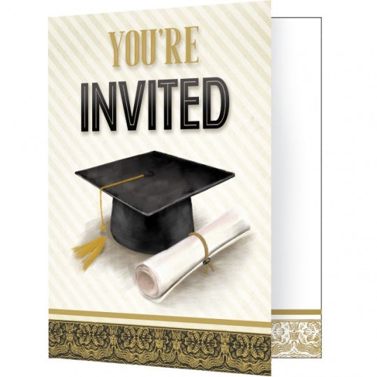 Graduation Classic Fold over Invitations – 8 Count