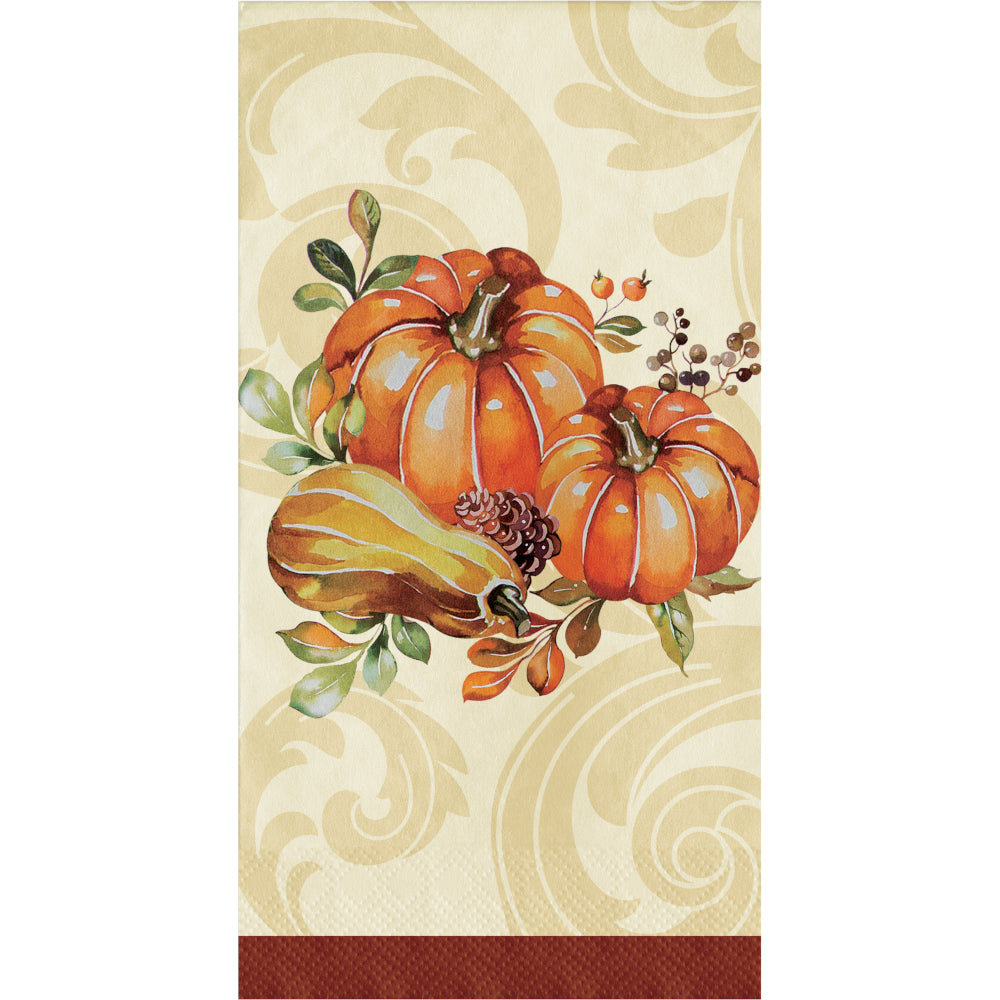 Harvest Thanksgiving Autumn Wreath Paper Hand Towels Napkins – 16 Count