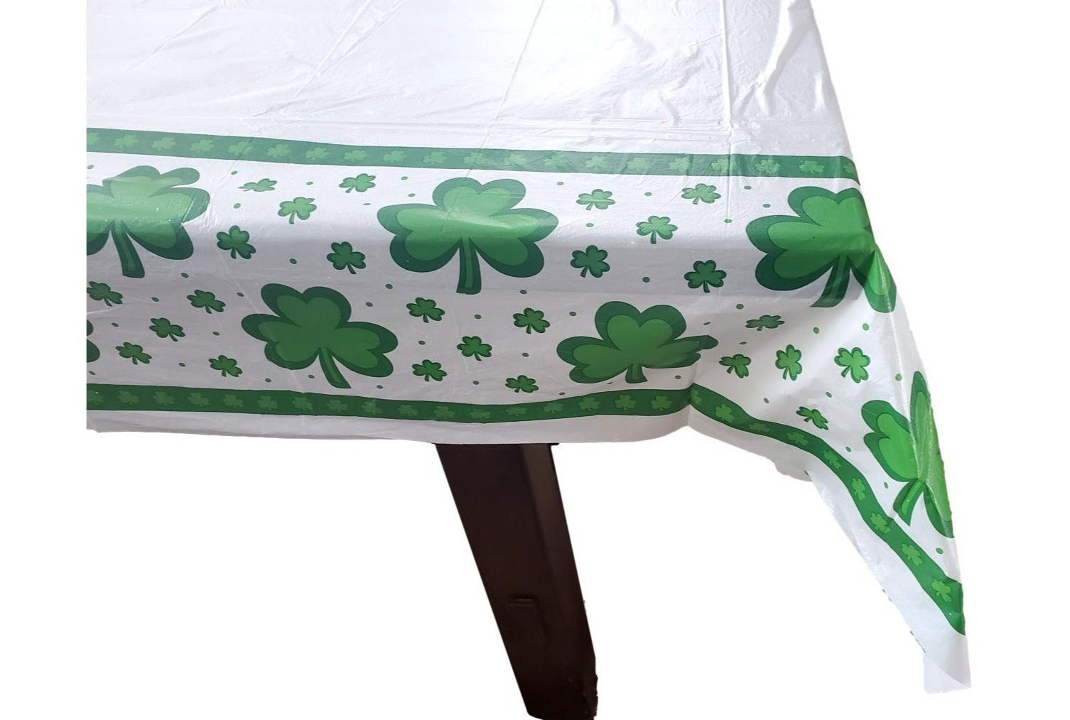 St. Patrick’s Day Shamrock Disposable Plastic Rectangular Table Cover – 2 Pieces