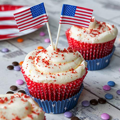 Patriotic Flag Party Appetizer, Cupcake Picks 100 Pieces