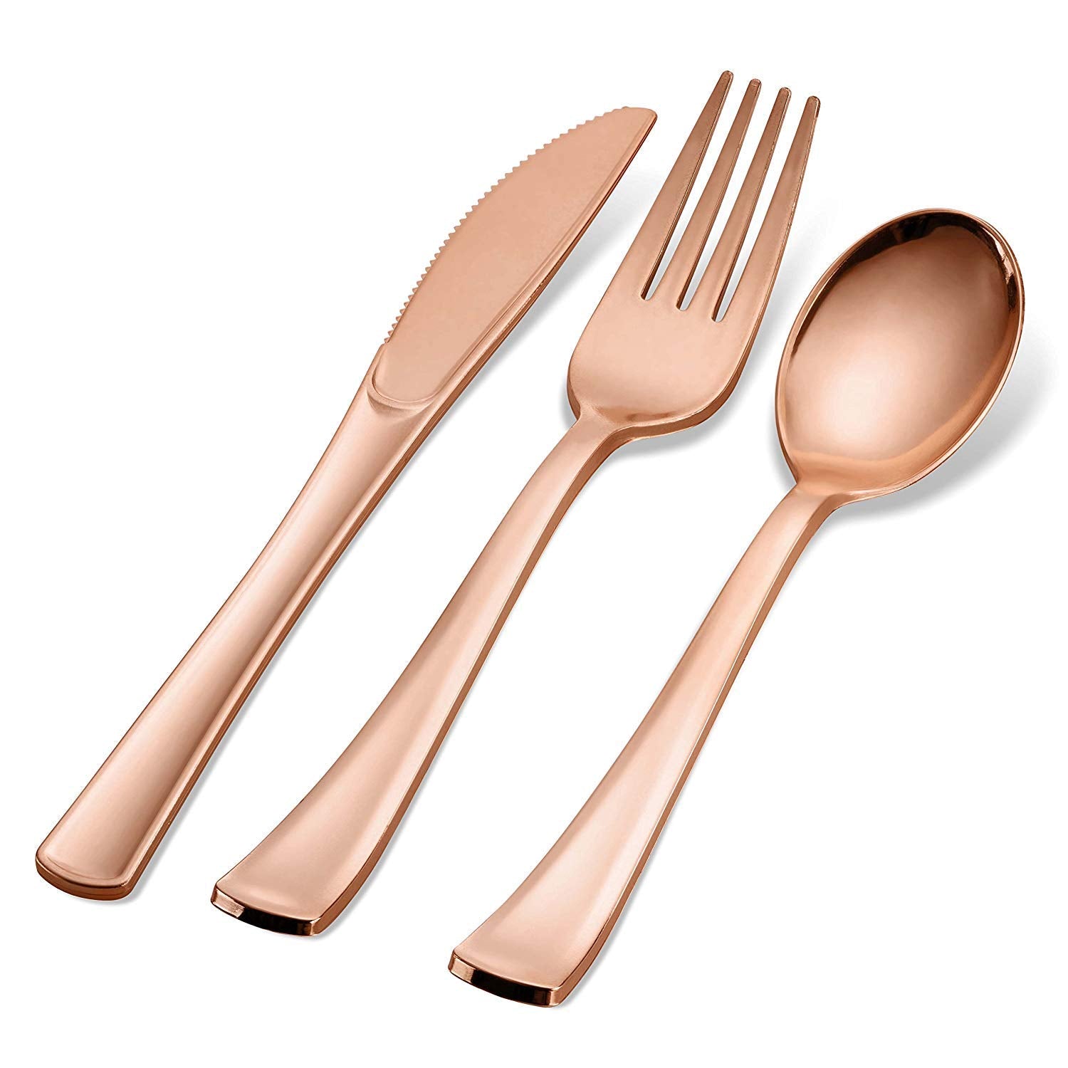 Metallic Rose Gold Plastic Forks –  12 pc