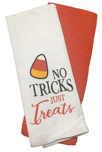 No Tricks, Just Treats Halloween Design Kitchen Towels - 2 Pack 16 x 28 in