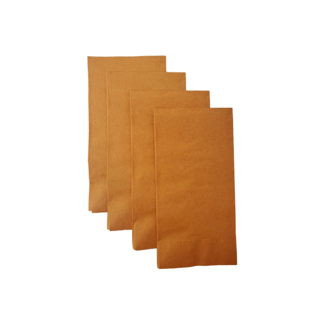 Pumpkin Spice Plain Solid Color Paper Disposable Dinner Guest Hand Towels Napkins