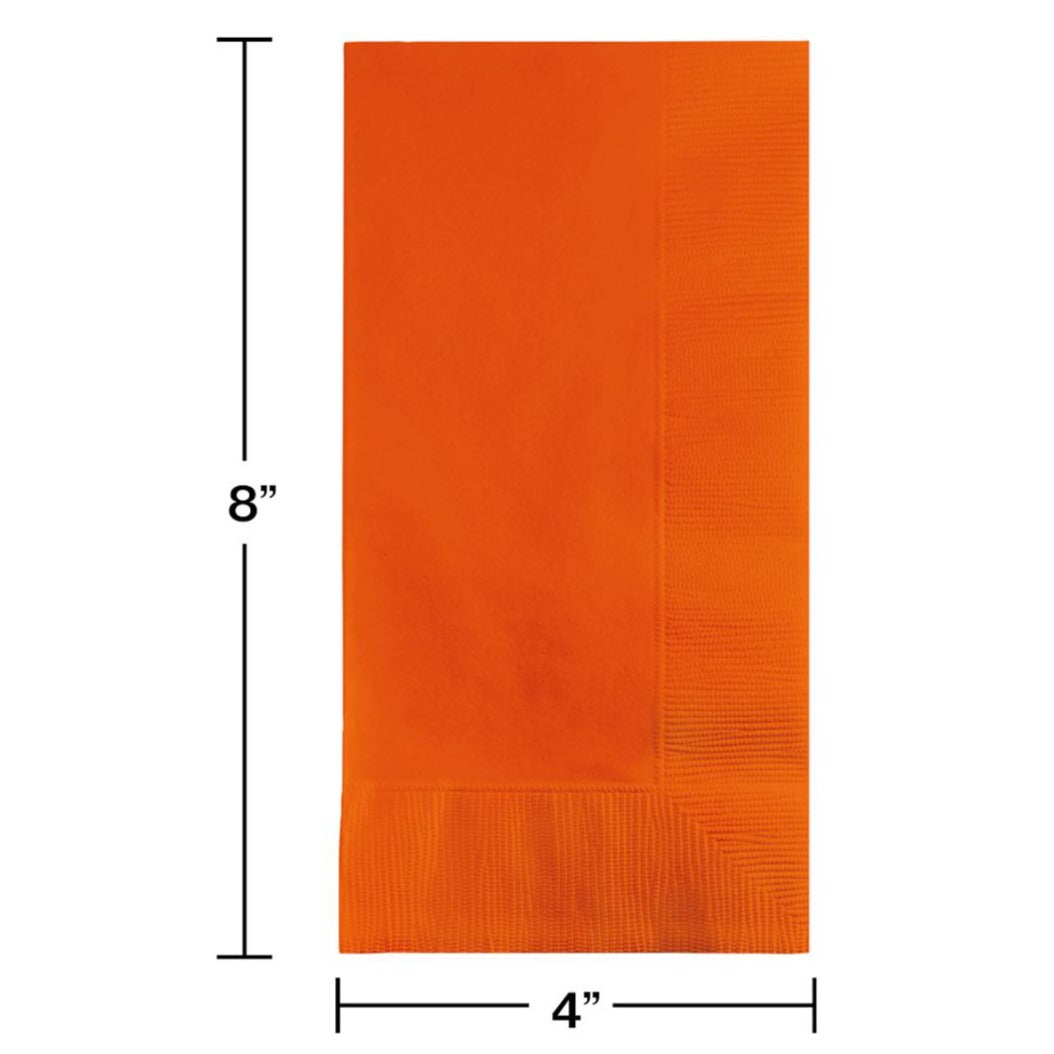 Orange Plain Solid Color Paper Disposable Dinner Guest Hand Towels Napkins