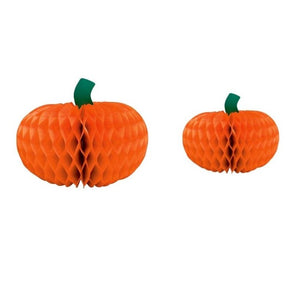 Harvest Happy Thanksgiving Two Pumpkin Honeycomb Centerpieces – 2 Pieces