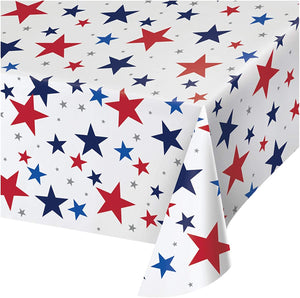 Patriotic Stars Paper Disposable Table Cover 54 X 102 inch – 1 Piece