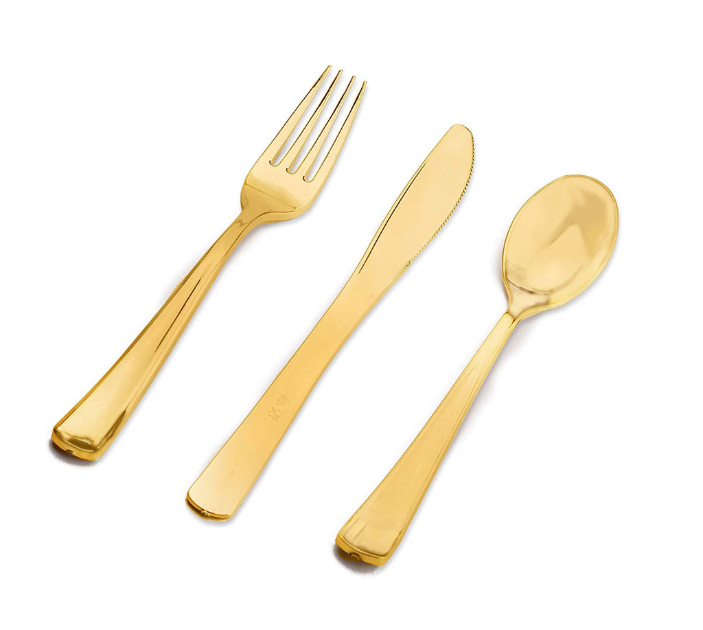 Metallic Gold Spoons, Forks and Knives Multipack – 12 pc