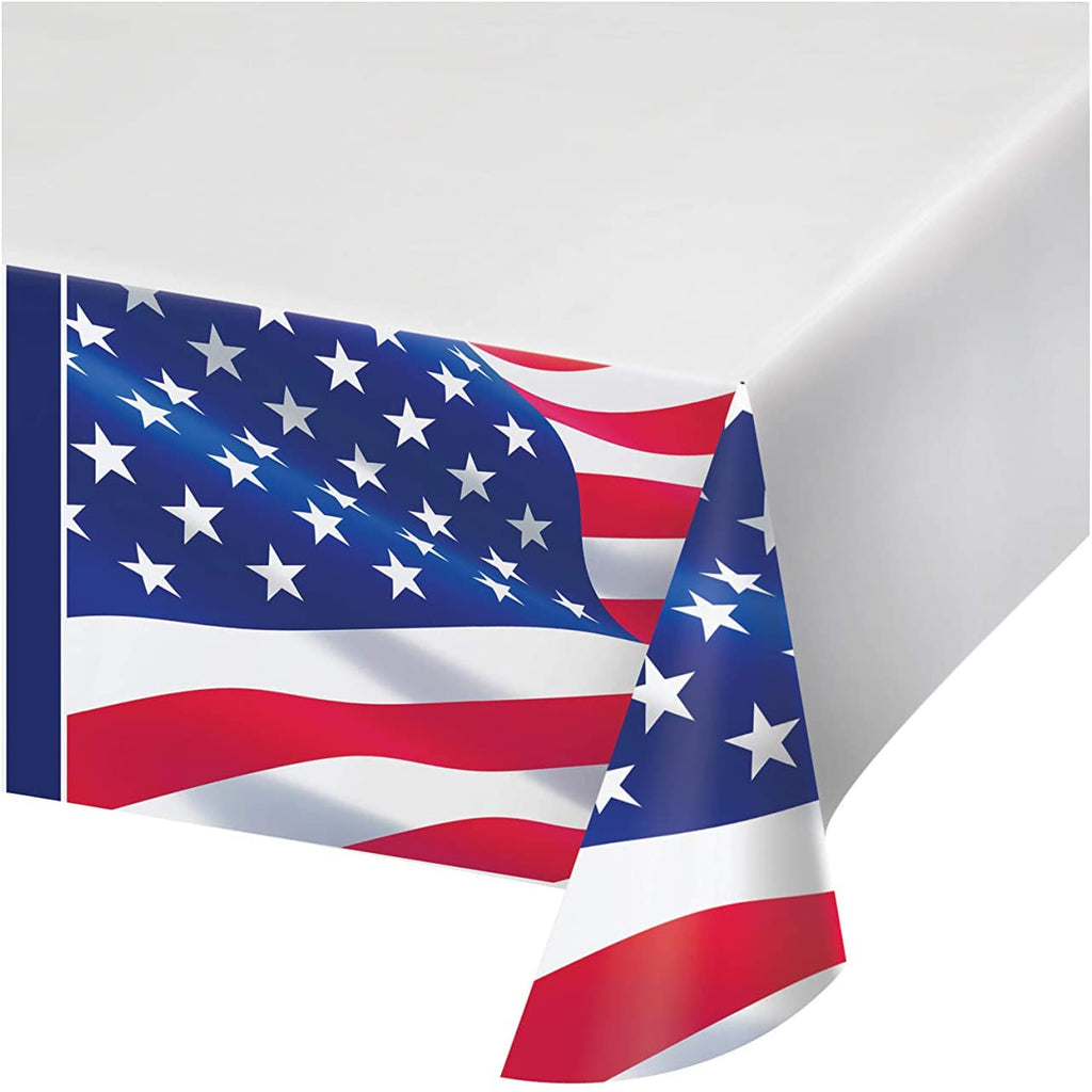 American Flag Paper Disposable Table Cover 54 X 102 inch – 1 Piece