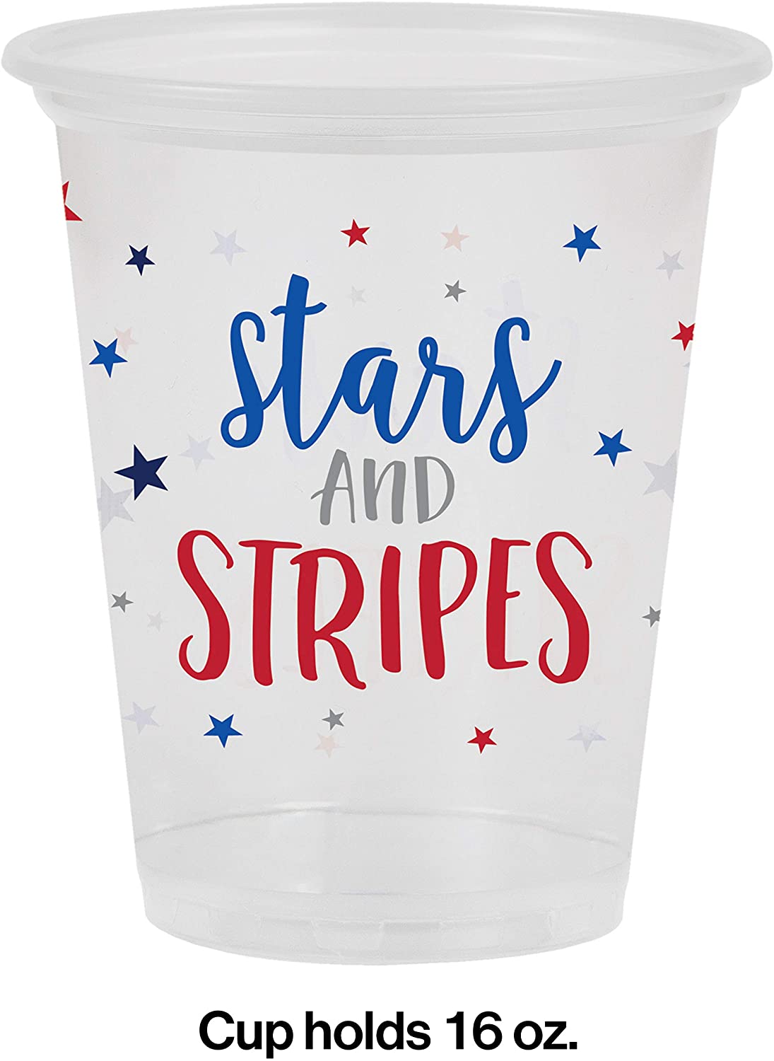 Patriotic Stars and Stripes Plastic Disposable Cups – 8 Count