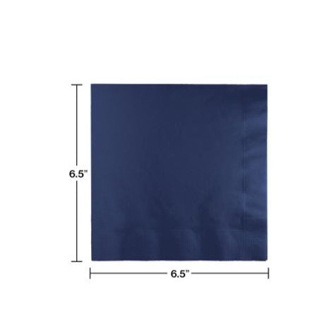 Navy Blue Plain Solid Color Paper Disposable Luncheon Napkins