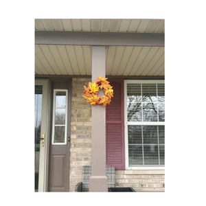 Harvest Time Wreath with Fall Leaves Decoration – 1 Piece