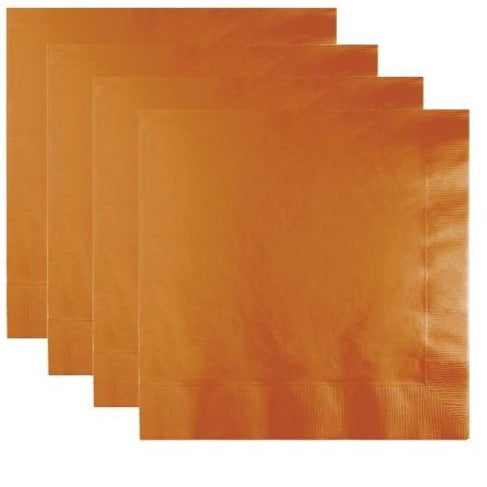 Pumpkin Spice Plain Solid Color Paper Disposable Luncheon Napkins