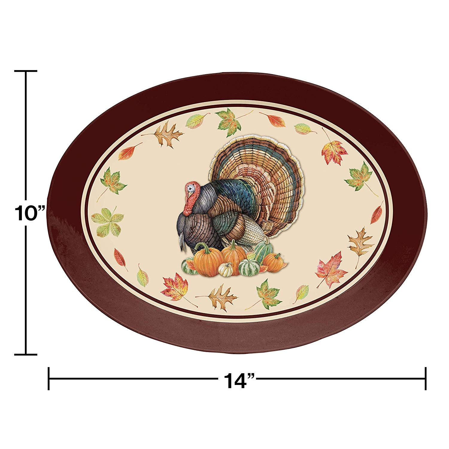 Turkey Oval Plastic Tray, 10" x 14" - 1 Piece