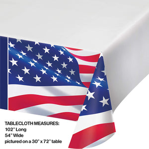 American Flag Paper Disposable Table Cover 54 X 102 inch – 1 Piece