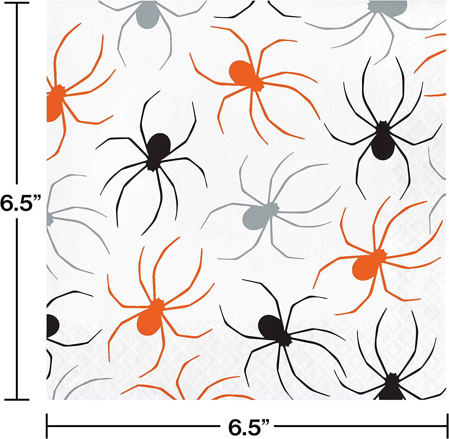 Halloween Spider Web Themed Bundle with Luncheon Plates and Napkins for 8 Guests and a Table Cover