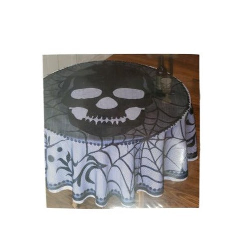 Halloween Skull Lace Round Table Cover