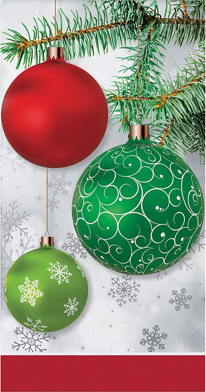 Christmas Upscale Ornaments Paper Hand Towels Dinner Napkins – 16 Count