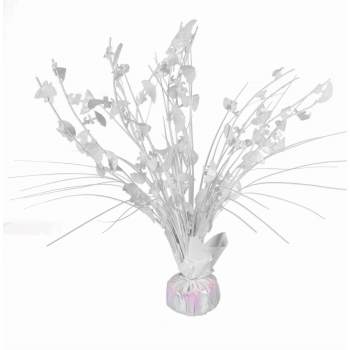 Baby/Bridal Shower Iridescent White Umbrella  15” Balloon Weight Centerpiece – 1 Piece