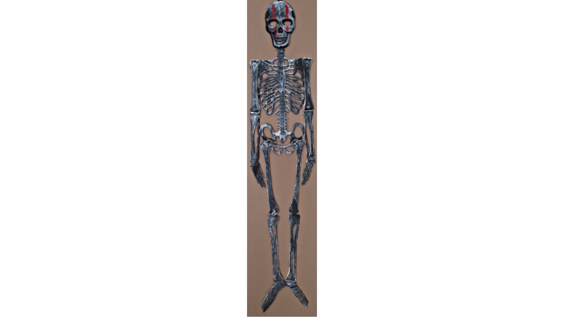 Gray Finish with Red Lines Skeleton Decor 46 inches – 1 Piece