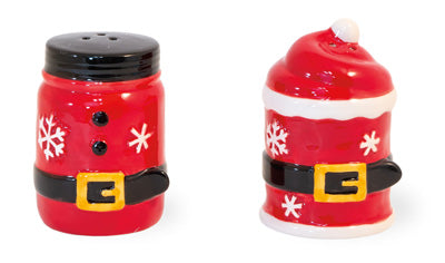 Santa Belt Ceramic Salt & Pepper Shaker Set