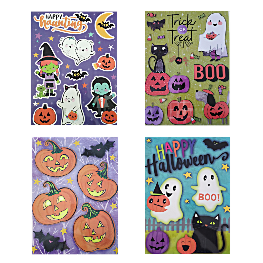 Halloween Classic Window Clings 12” x 17” – 4 Piece