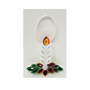 Christmas Candles Organza and Satin Ribbon Ornaments – Set of 3