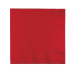 Red Plain Solid Color Paper Disposable Luncheon Napkins