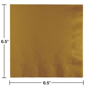 Gold Plain Solid Color Paper Disposable Luncheon Napkins