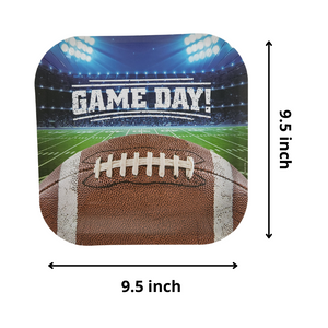 Game Day Football Collection 9” Square Paper Plates – 8 CT