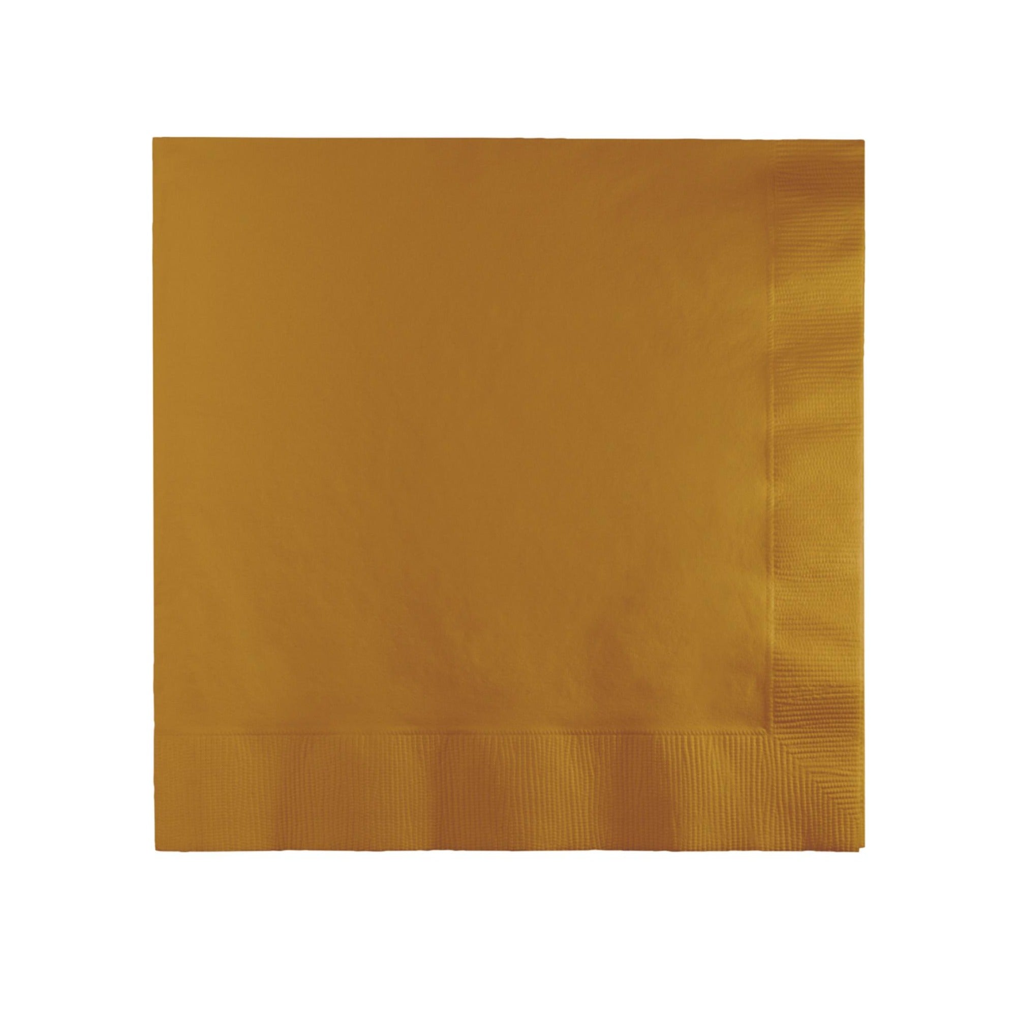 Gold Plain Solid Color Paper Disposable Luncheon Napkins