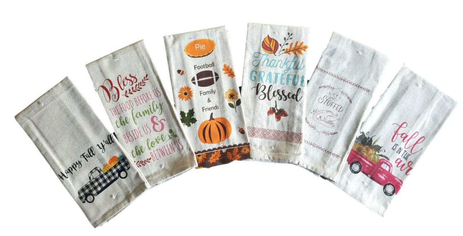 Fall and Harvest Saying Kitchen Towels – Set of 6