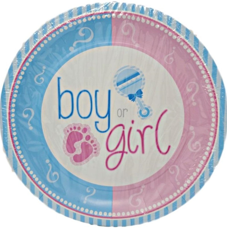 Gender Reveal 9-inch Paper Plates - 8 ct