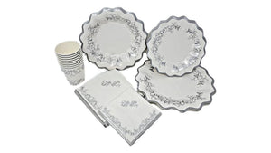Silver Scroll 10.5 in Paper Plates –  8 CT