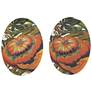 Autumn Squash Oval Glass Serving Plate 5.75x9.75in - Set of 2