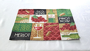 Wine Tapestry Place Mats 13 in x 19 in – Set of 4