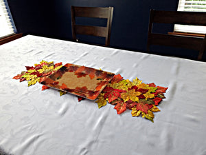 Fall Leaves Plastic Tray, 10" x 14" - 1 Piece