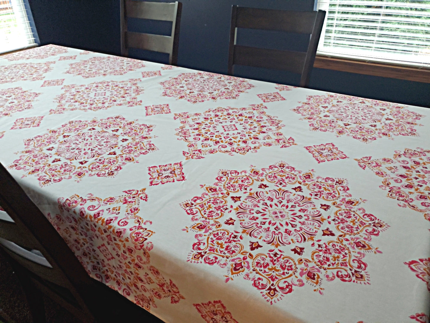 Echo Design Parvani Cotton Blend Tablecloth 52 by 70 Inch Oblong