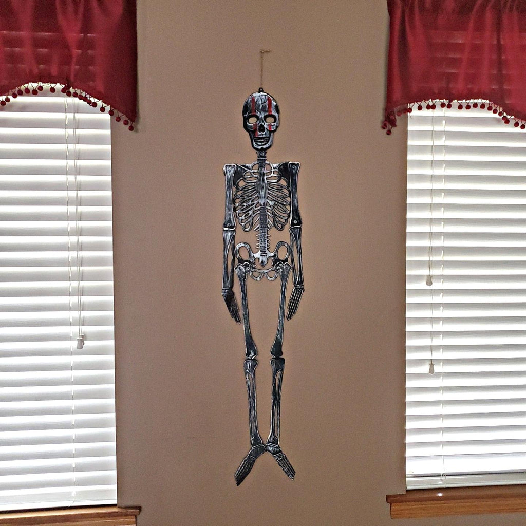 Gray Finish with Red Lines Skeleton Decor 46 inches – 1 Piece