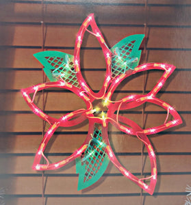 Christmas Poinsettia Lighted Instant Décor Window Decoration – 1 Piece