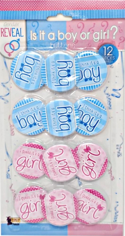 Gender reveal Is it a boy or girl? buttons